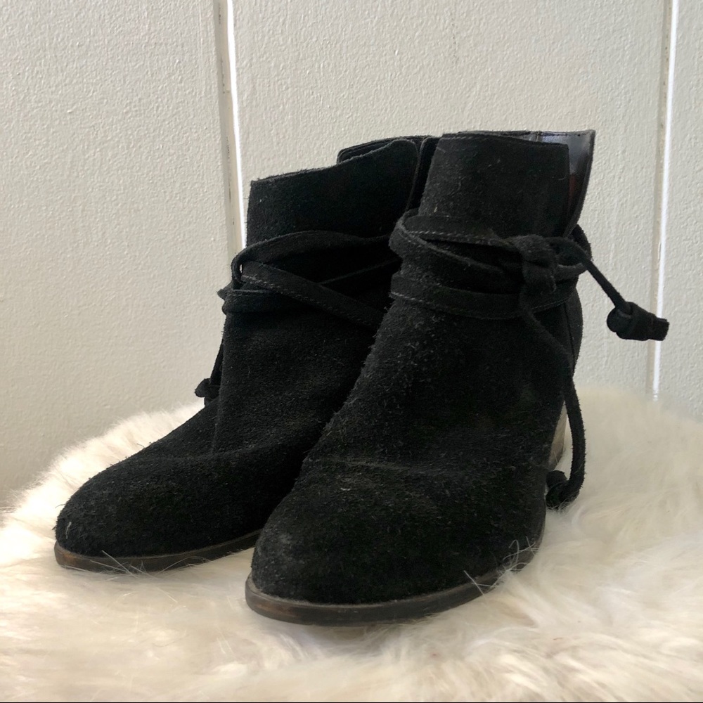 Black suede dolce vita ankle booties